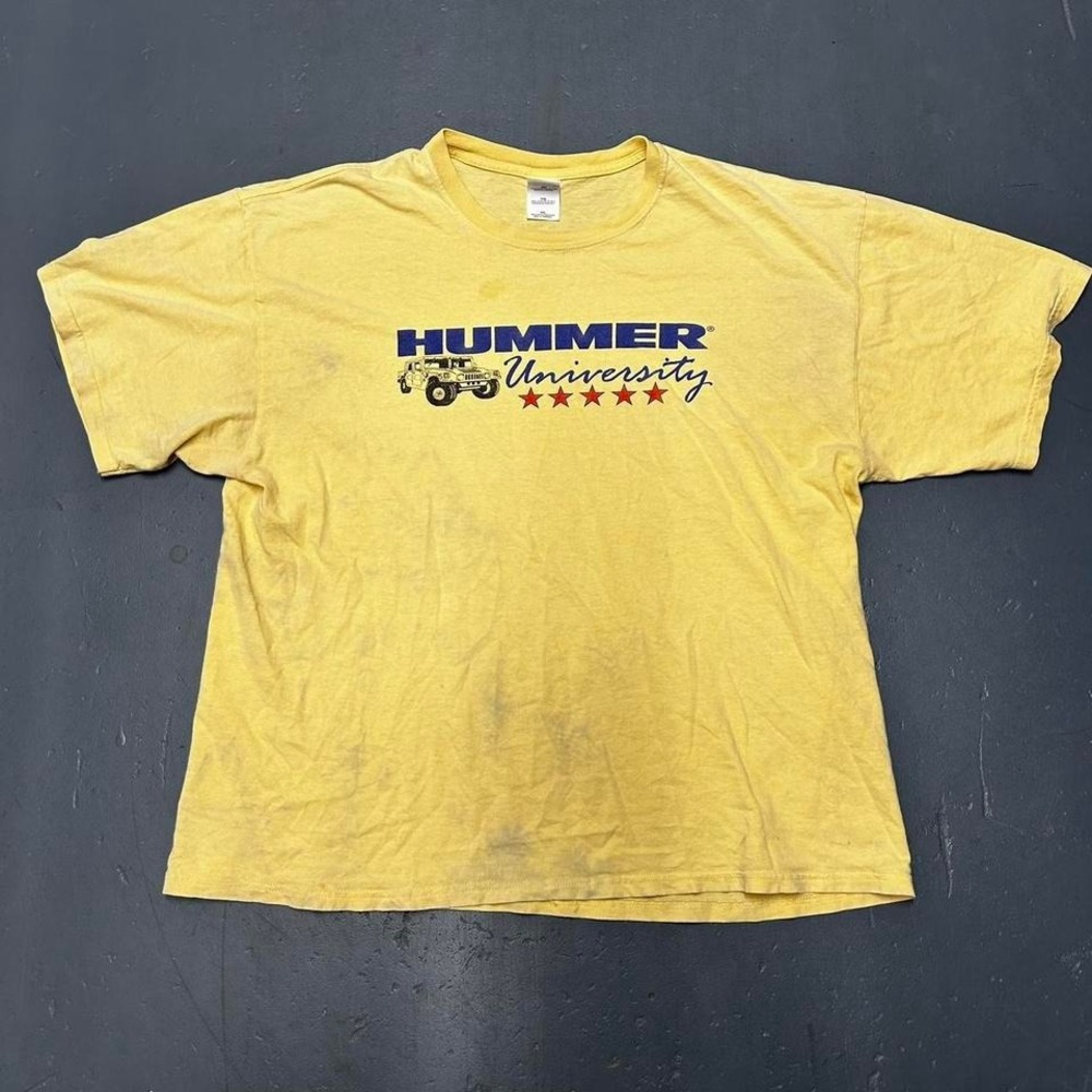 Y2K distressed Hummer university double sided graphic tshirt